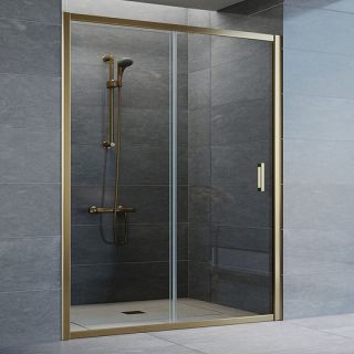Душевая дверь Vegas Glass ZP 150 05 01, профиль бронзовый, стекло прозрачное