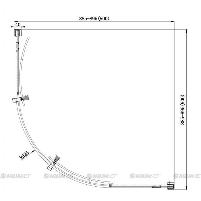 Душевой уголок Aquanet Delta NPE2142 90x90, R550, прозрачное стекло 00202312