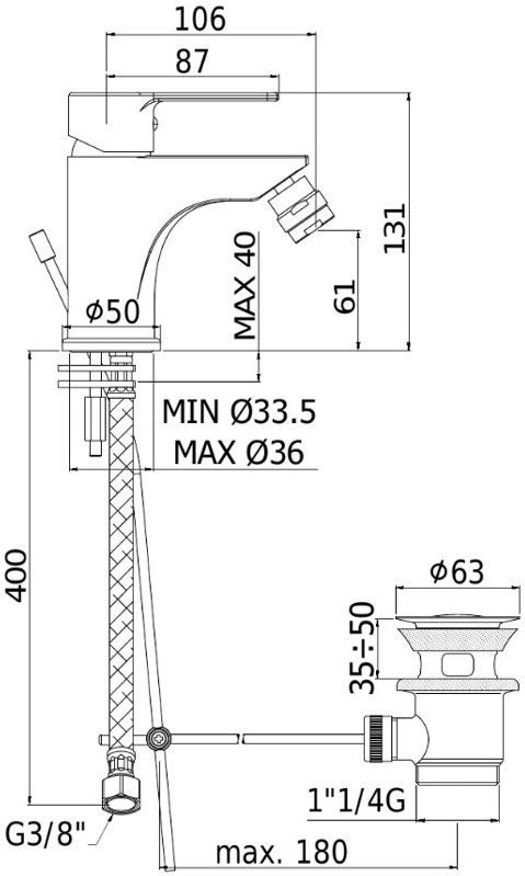 Смеситель для биде Paffoni Red 00243914