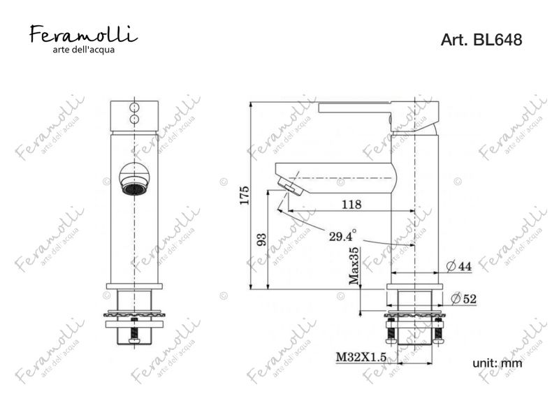 Смеситель для раковины Feramolli Ele BL648, черный фото 2