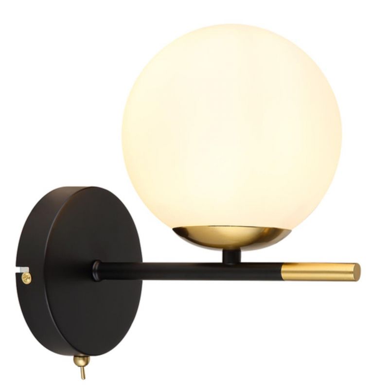 Бра с шарообразным плафоном Arte Lamp ALCOR A2224AP-1BK фото 1
