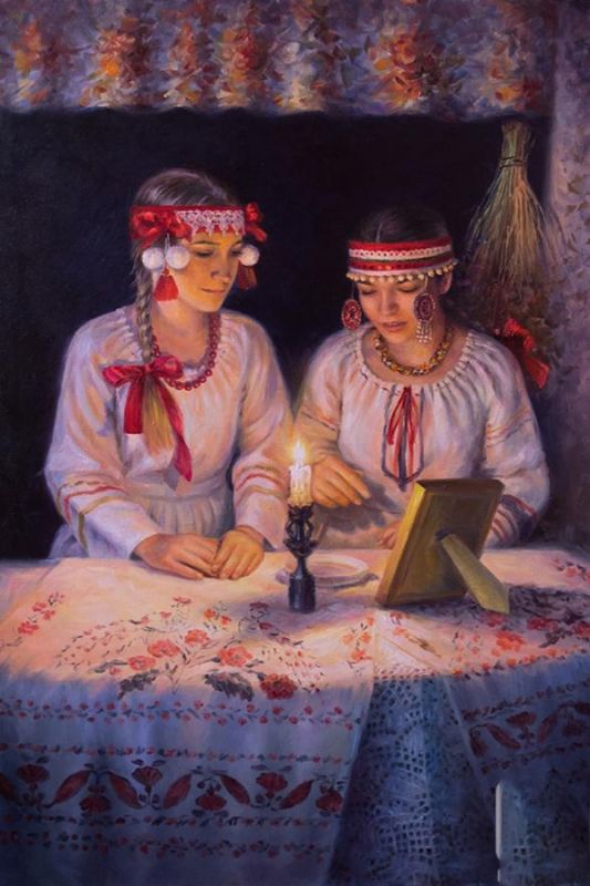 Картина "Крещенский вечерок" Бакаева Юлия