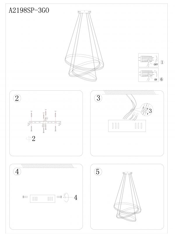 Подвесная люстра Arte Lamp MERIDIANA A2198SP-3GO