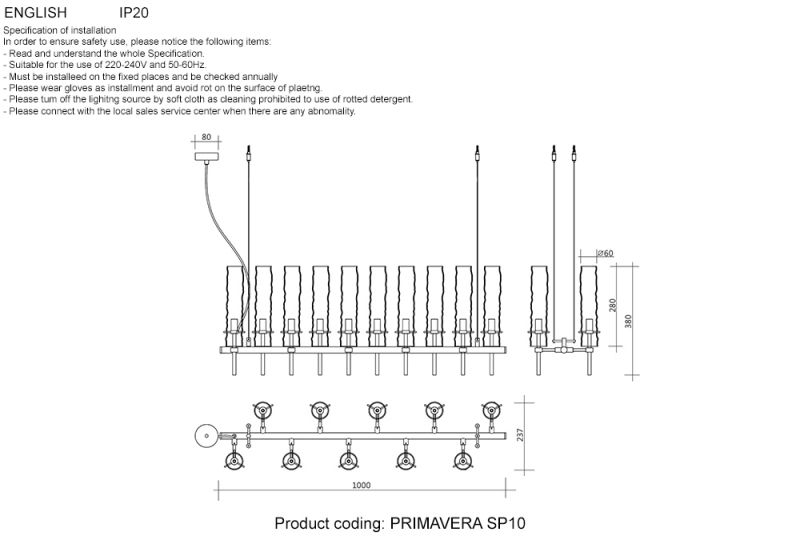 Люстра Crystal Lux PRIMAVERA PRIMAVERA SP10 GOLD