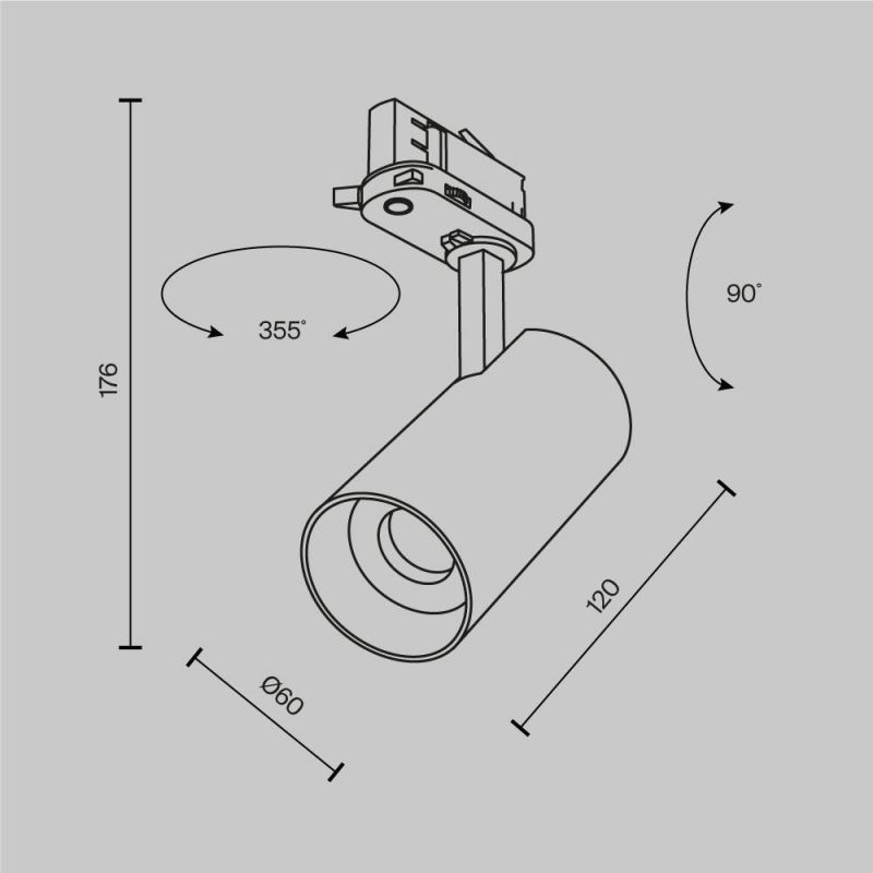 Трековый светильник Maytoni Focus Led TR197-3-12WCCT-M-B