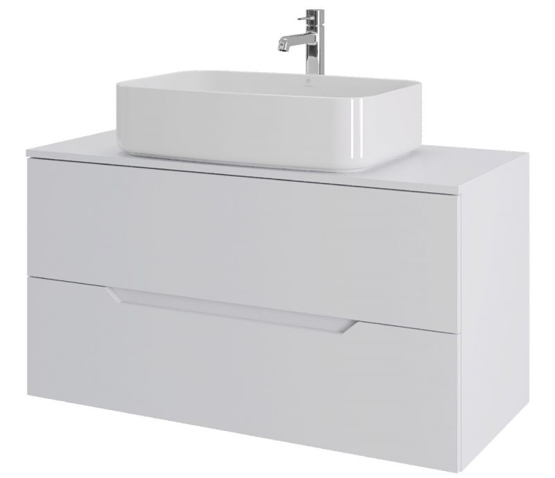 Подвесная тумба с раковиной Orange Line Li-100TuwMDF+B07-600W, 100 см фото 1