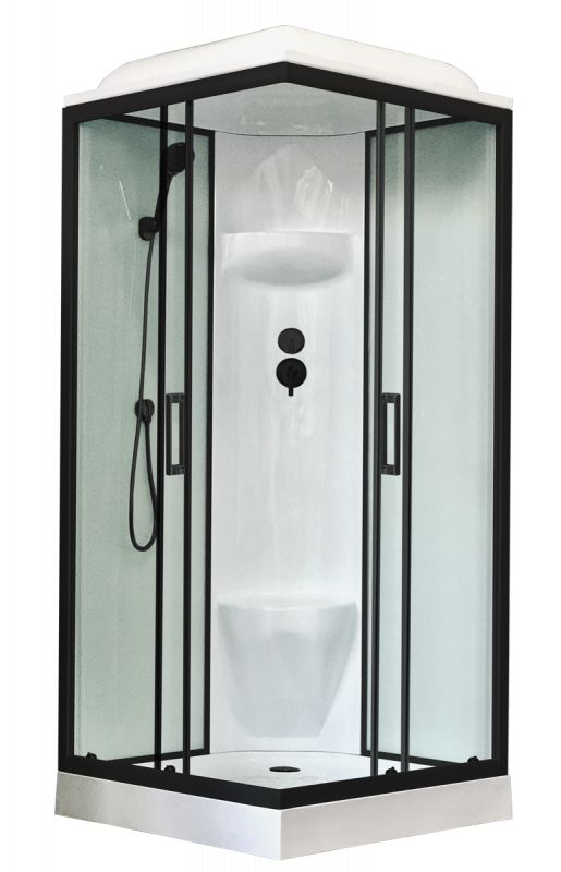 Душевая кабина Royal Bath HP RB80HP6-WT-BL стекло белое прозрачное/профиль черный фото 1