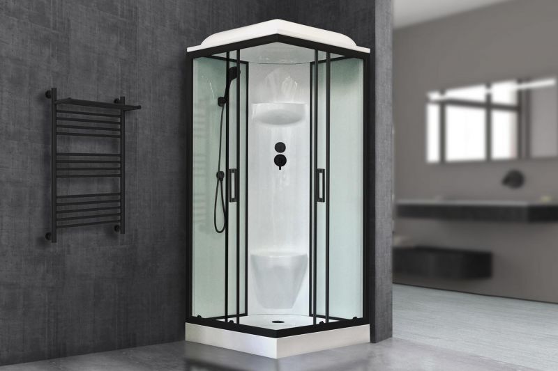 Душевая кабина Royal Bath HP RB80HP6-WT-BL стекло белое прозрачное/профиль черный фото 2