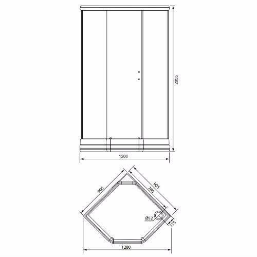 Душевая кабина Aquanet Penta 172274 90,5x90,5