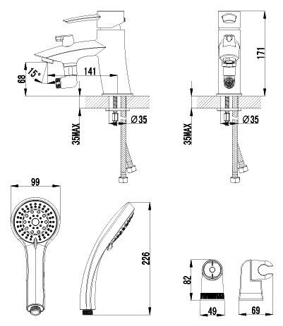 Смеситель для ванны Lemark Atlantiss LM3215C