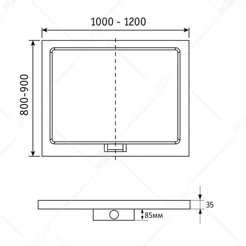 Душевой поддон RGW GWS-21 03150290-01 100x90 см