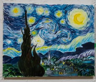Картина "Звездная ночь Ван Гога" Виктория Рогова