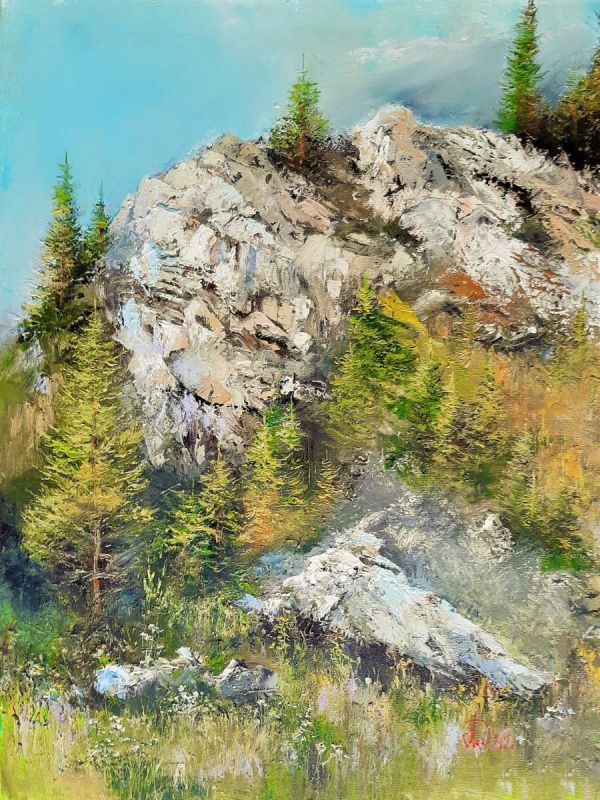 Картина "Летом в горах" Леднев Александр