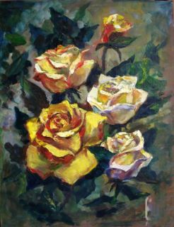 Картина "Чайные розы" Елена Рипа