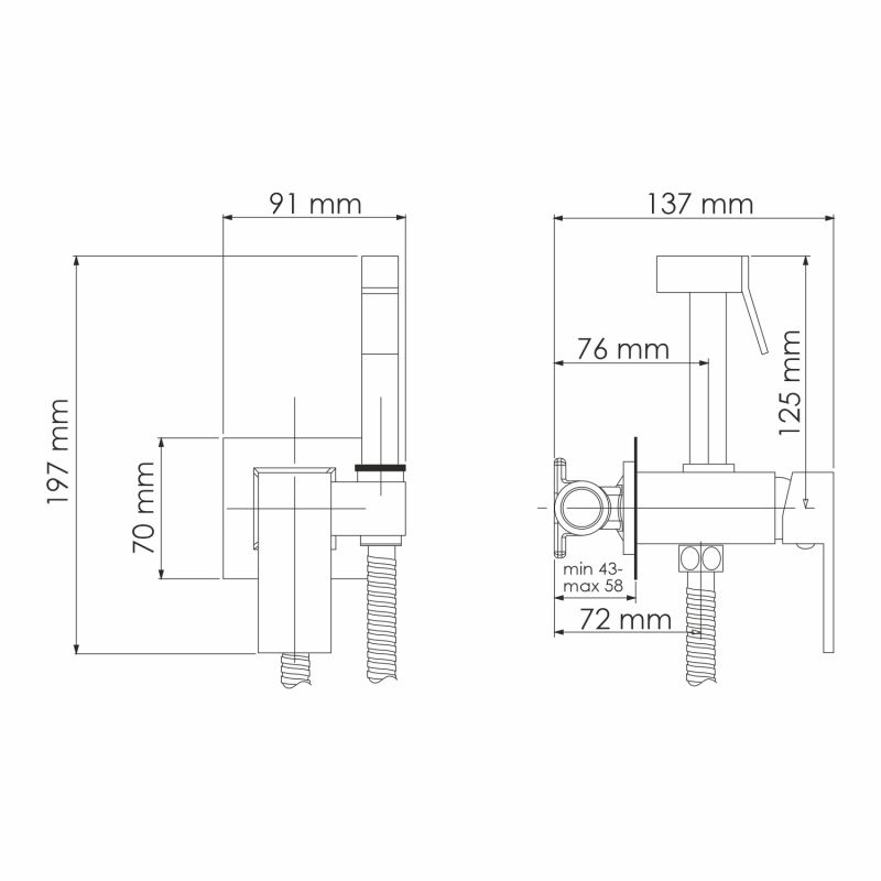 Гигиенический душ со смесителем WasserKraft A71638 черный