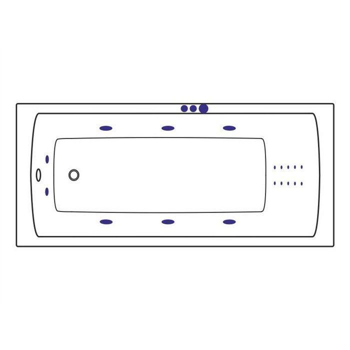 Акриловая ванна Excellent Aquaria WAEX.AQU17.SMARTNANO.GL, с гидромассажем, 170x75 см