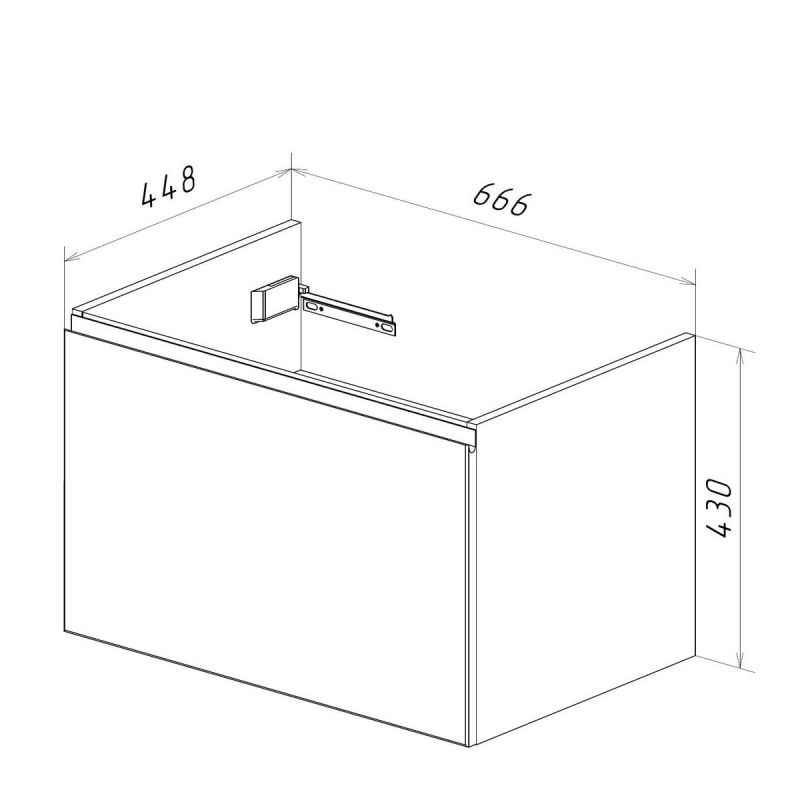 Тумба под раковину подвесная Lemark VEON MINI LM02VM70T, 70 см