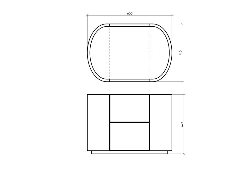 Тумба Ellipsefurniture прикроватная Lagom 2 ящика ширина 60 см (молочный) LG010305530301 фото 3