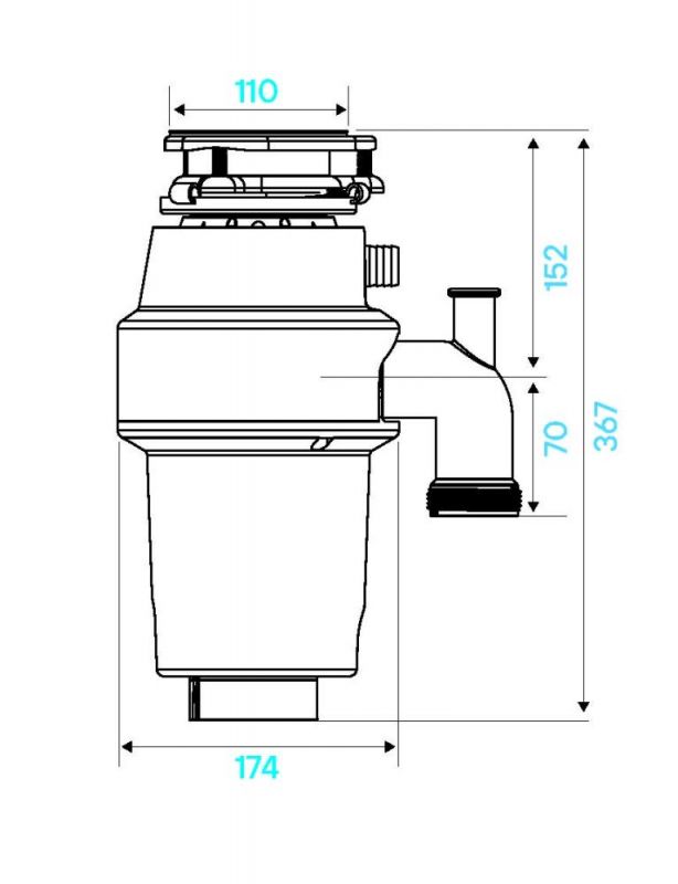 Измельчитель пищевых отходов KuchenStern MüHLE 550 351MU35 фото 5