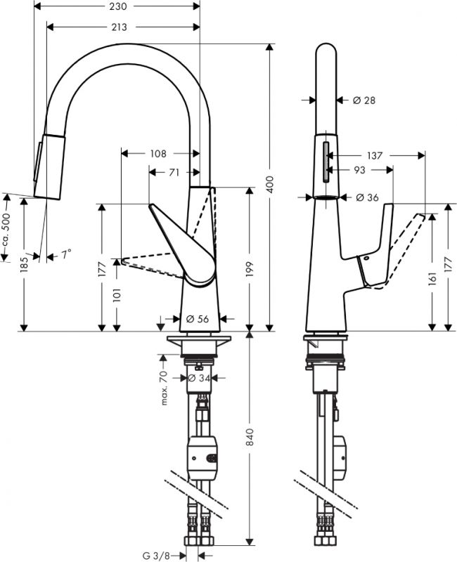 Смеситель Hansgrohe Talis S 72813000 для кухонной мойки фото 2