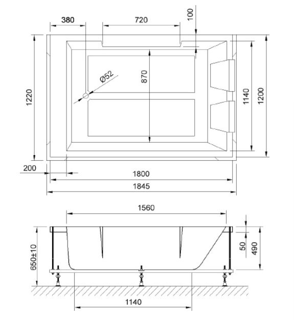 Акриловая ванна Royal Bath Triumph RB665100K 180x120