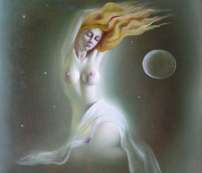Картина "Солнце и луна со звездами" Гиви Сипрошвили