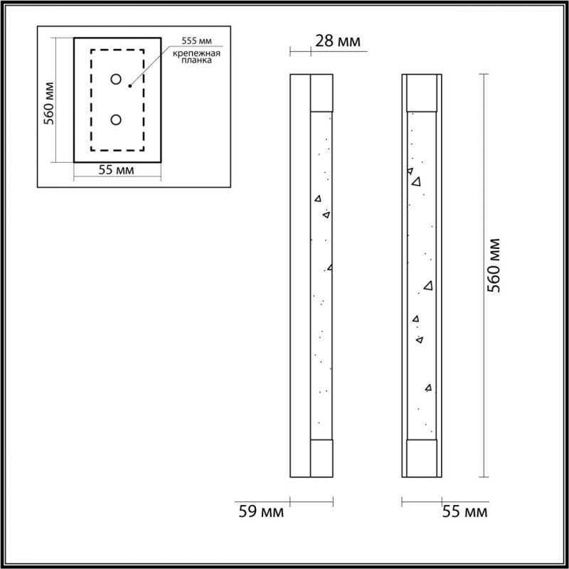 Настенный светильник Odeon Light брашир черн/металл/хрусталь IP20 LED 12W 600Лм 4000K MIRADA 6680/12WL