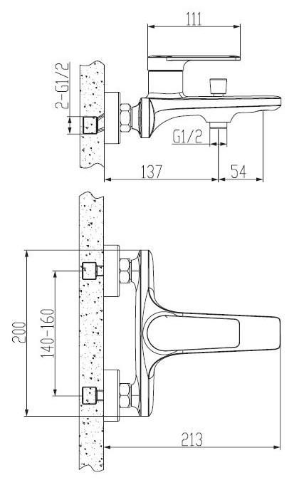 Смеситель для ванны ESKO Baku BK 54