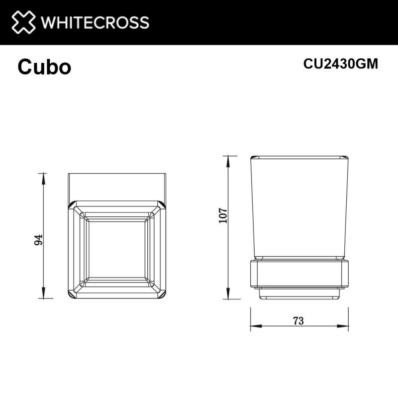 Стакан подвесной WHITECROSS Cubo CU2430GM, оружейная сталь