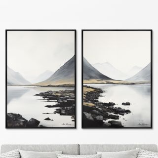 Набор из 2-х репродукций картин ArtNoMore на холсте Landscape collection, Calmness, 2024г.