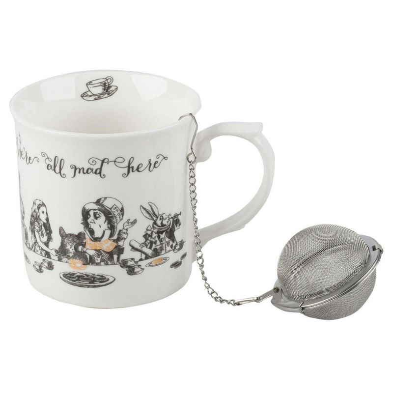 Чашка с ситечком Kitchen Craft Алиса в Стране чудес 300 мл Victoria and Albert Garden белый BD-3143680 фото 1