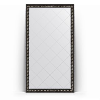 Зеркало напольное с гравировкой в багетной раме 110x199 Evoform EXCLUSIVE-G FLOOR BY 6348 черный ардеко
