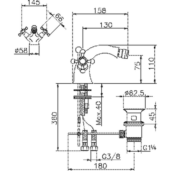 Смеситель для биде Huber Victorian VT00055021