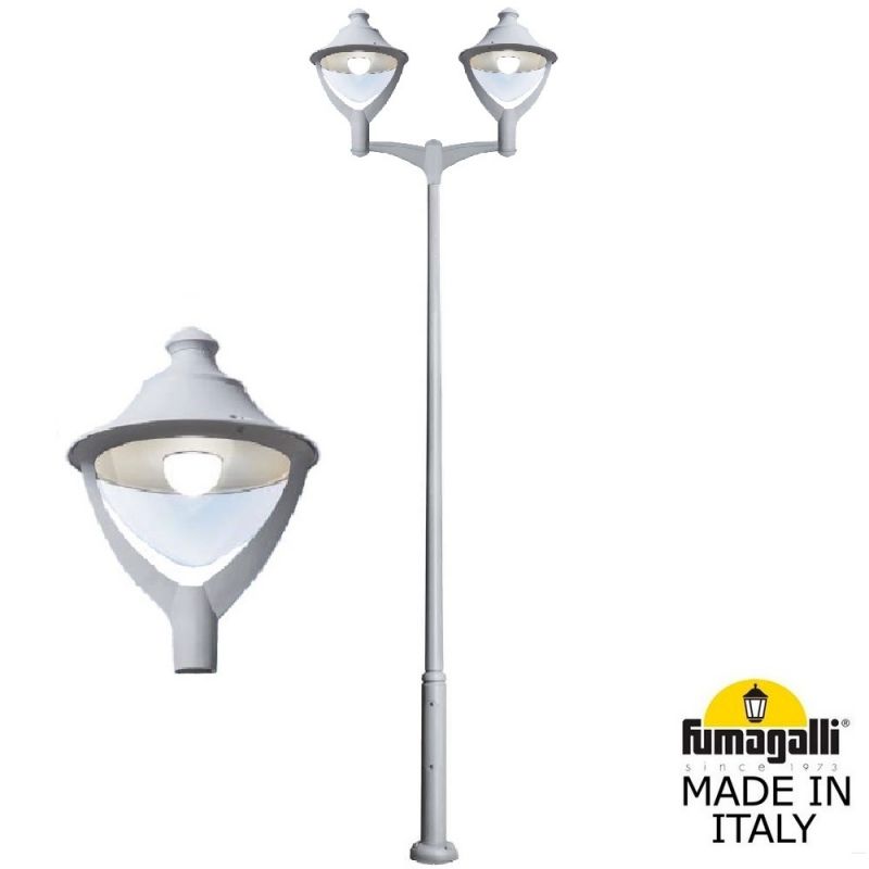 Парковый фонарь  Fumagalli BEPPE серый, прозрачный P50.372.A20.LXH27