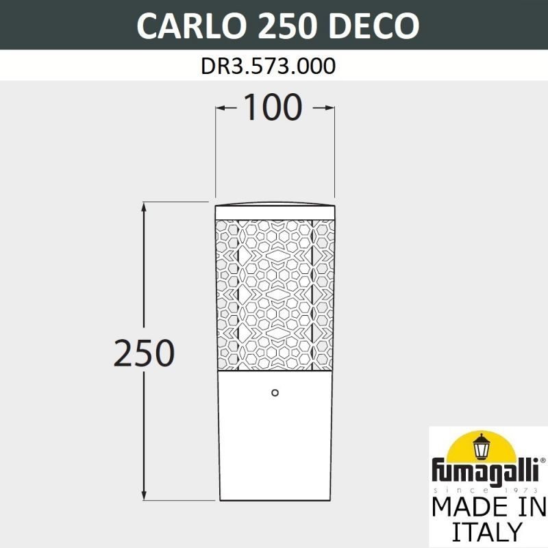 Ландшафтный фонарь Fumagalli CARLO DECO черный, прозрачный DR3.573.000.AXU1L