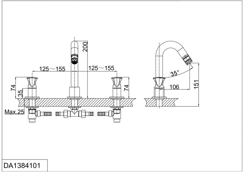 Смеситель для раковины D&K Hessen Grimm DA1384101 фото 2