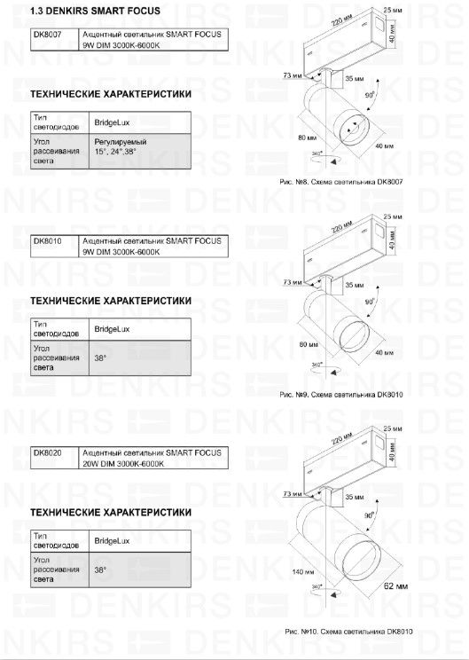 Акцентный светильник SMART SPOT Denkirs DK8020-BG