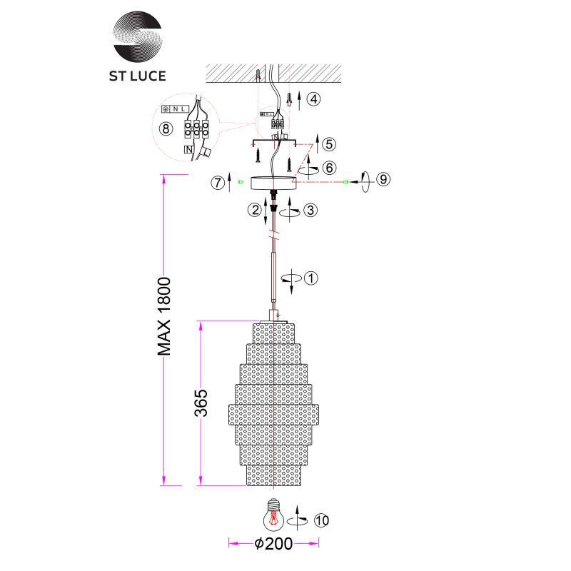 Подвес ST Luce REXITE SL1001.203.01