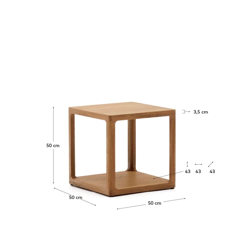 Приставной столик La Forma (ex Julia Grup) Maymai BD-2859691 из массива дуба 50 x 50 см
