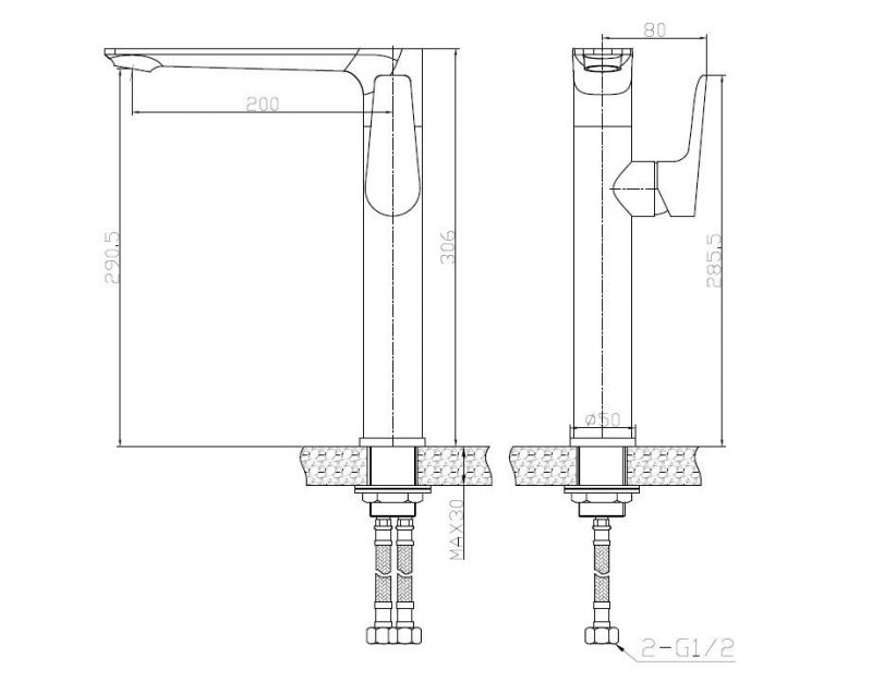 Смеситель для раковины BelBagno ANCONA-LMC2-CRM