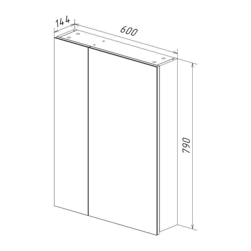 Шкаф зеркальный Lemark UNIVERSAL LM60ZS-U, 60х80 см