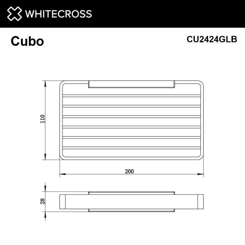 Мыльница-решетка подвесная WHITECROSS Cubo CU2424GLB, брашированное золото фото 2