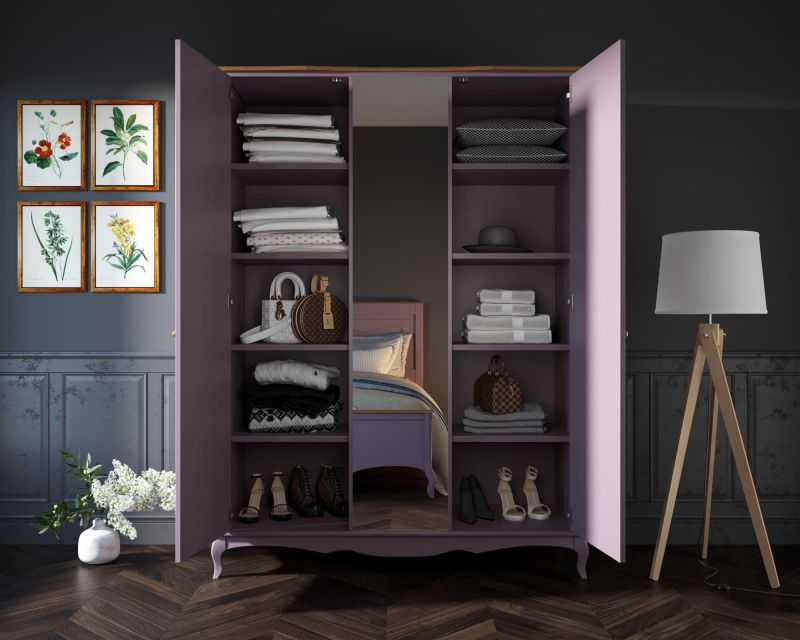 Шкаф "Leontina Lavanda" двухстворчатый с зеркалом фиолетовый BD-3090767 фото 2