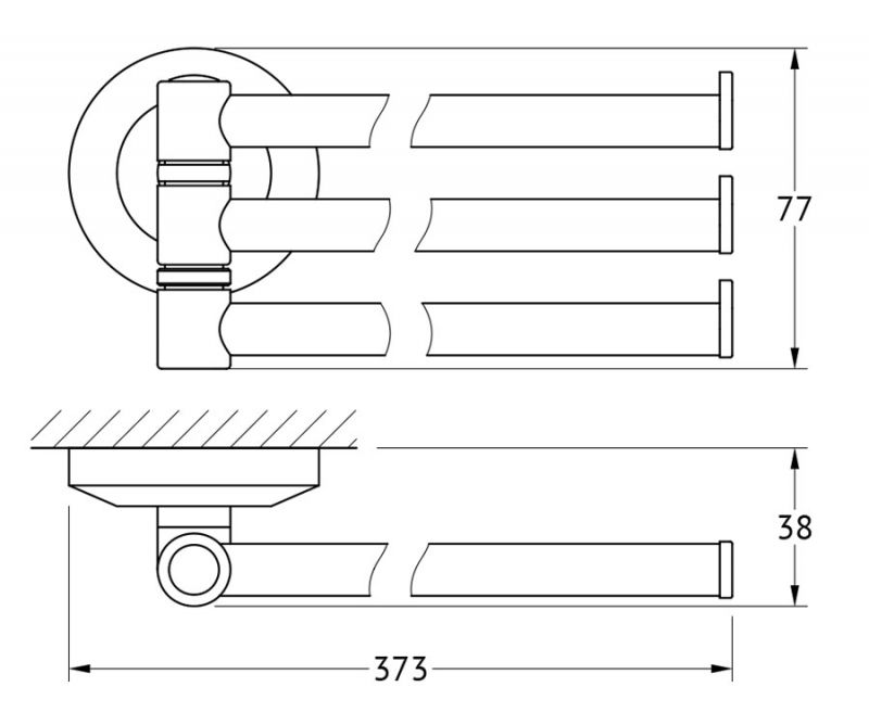 Держатель полотенец поворотный тройной 37 cm FBS Standard STA 045