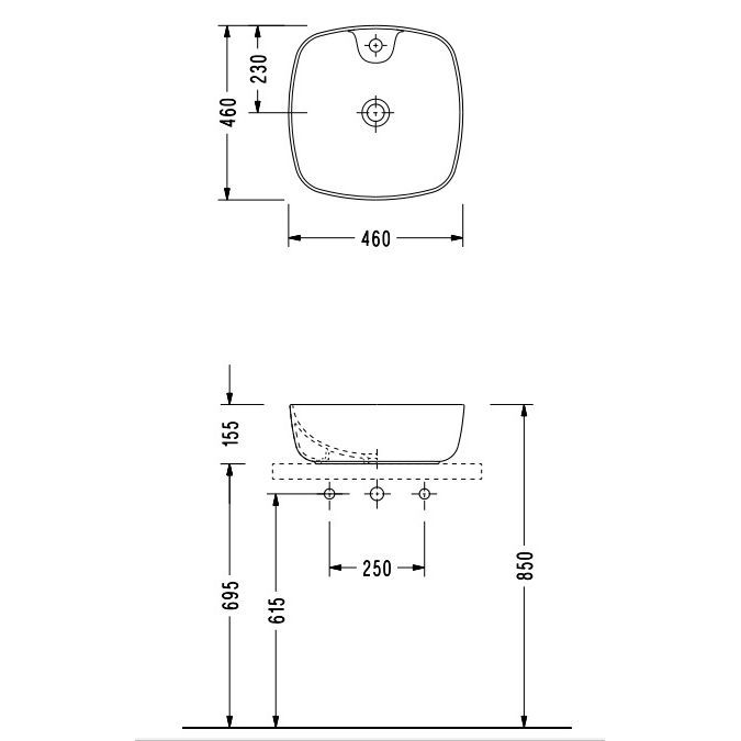 Раковина Serel WASHBASIN 46x46x15,5 3016 фото 2