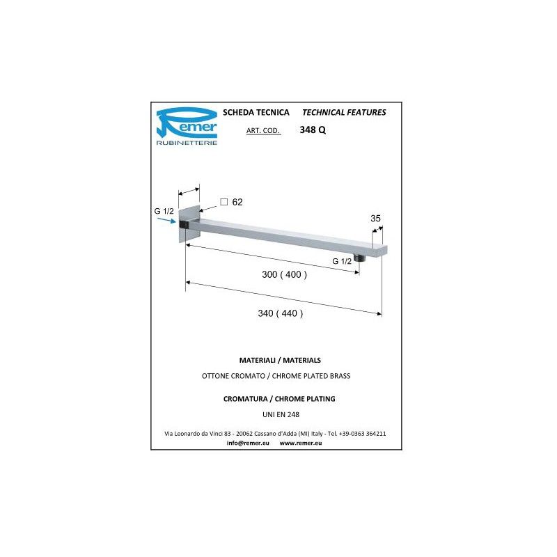 Кронштейн Remer 348Q30 30 см.