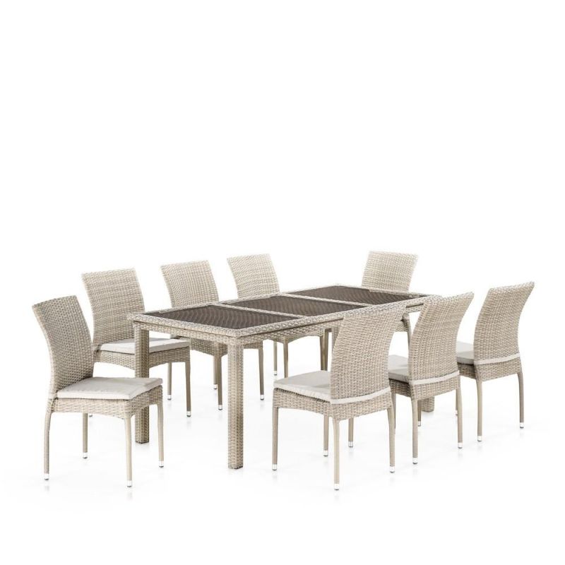 Комплект плетеной мебели  Latte 8pcs T365/Y380C-W85 Latte (8+1) + подушки фото 1