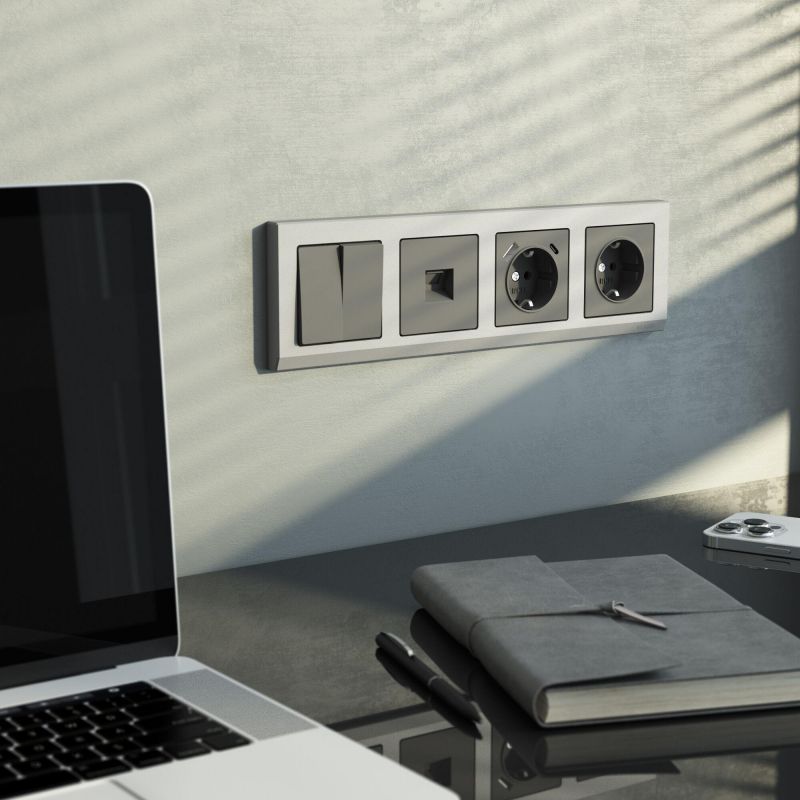 Розетка Ethernet RJ-45 (графит матовый) Werkel W1181064 фото 2
