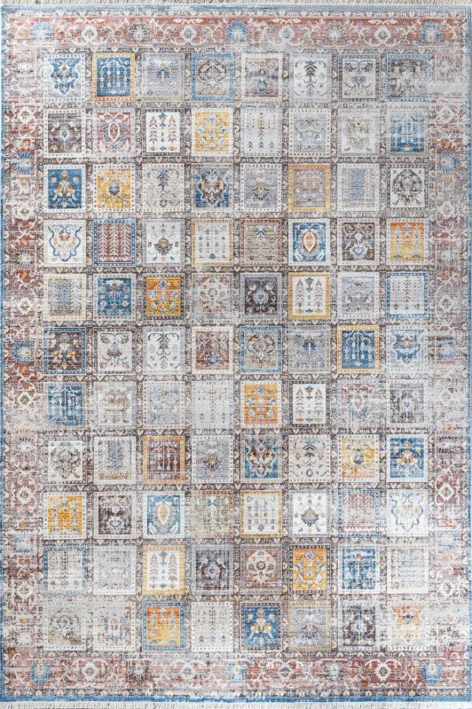 Турецкий ковер из полиэфирного шёлка Carpet «MYSTIC» 0609A-NAVY-RED 200 x 290 см фото 1