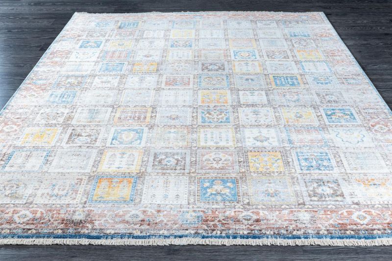 Турецкий ковер из полиэфирного шёлка Carpet «MYSTIC» 0609A-NAVY-RED 200 x 290 см фото 2